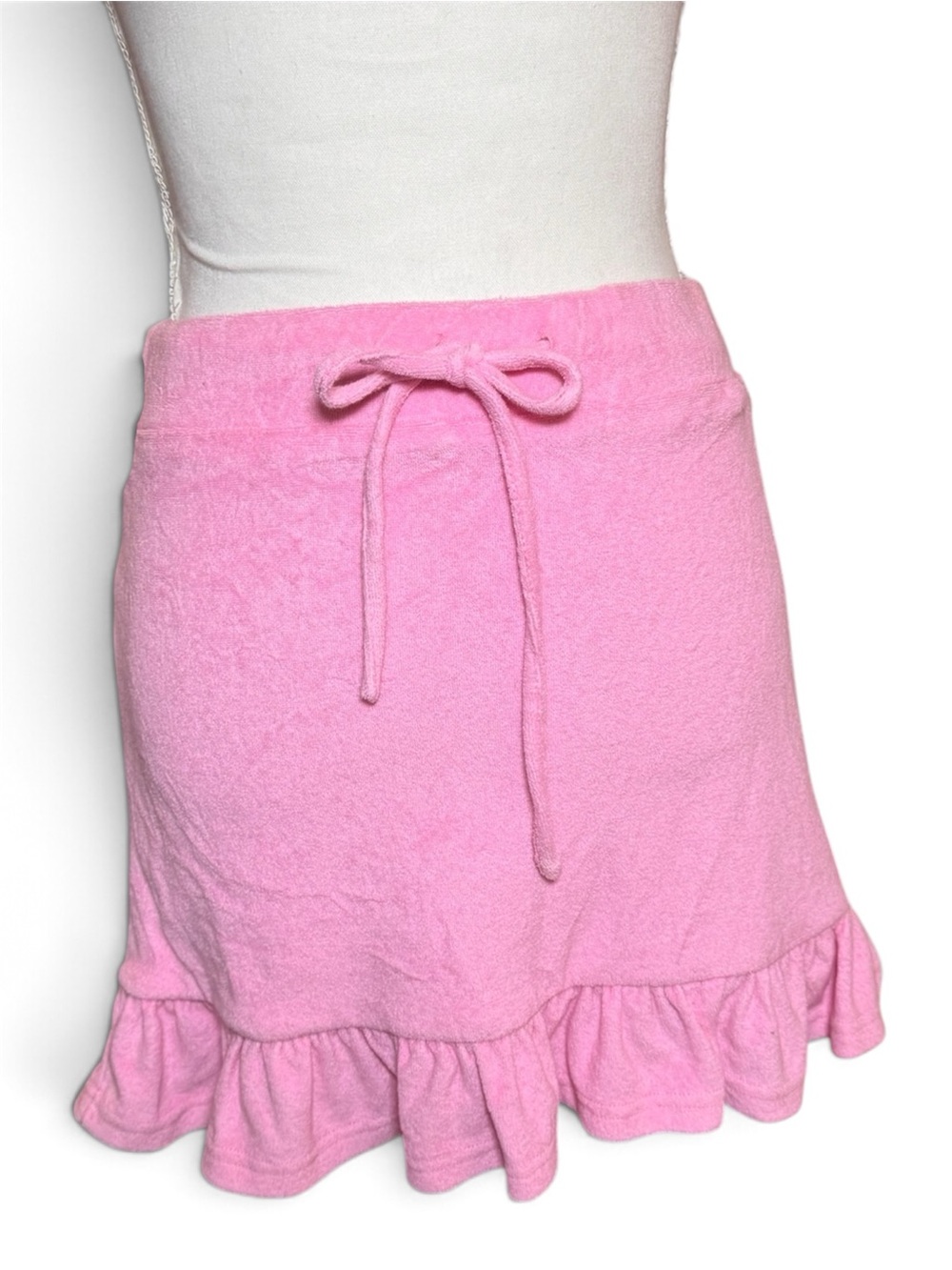 TIGER MIST TERRY CLOTH DRAWSTRING MINI SKIRT PINK 💕💓